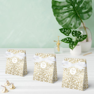50 and Fabulous Faux Gold Ornate Birthday Party Favor Boxes