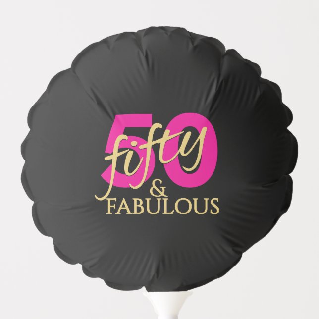 50 and Fabulous Fiftieth Birthday Balloon (Front)