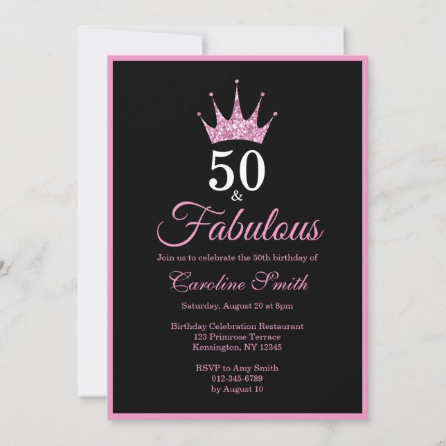 50 and Fabulous Fiftieth Birthday Invitation (Front)