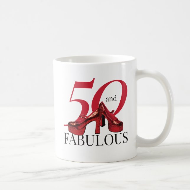 50 and Fabulous Fiftieth Birthday Surprise Coffee Mug (Right)