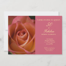 50 and Fabulous Floral Pink Rose Birthday