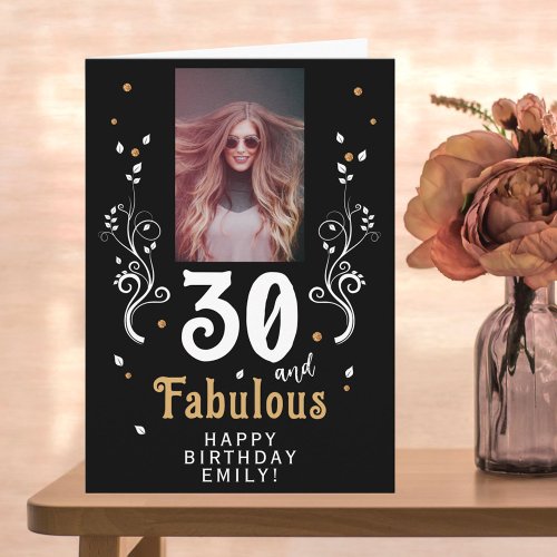 50 and Fabulous Foliage 50th Birthday Photo  Card