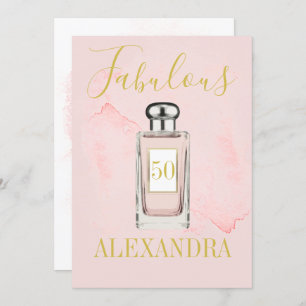 50 and Fabulous French Chic Perfume Monogram Invitation
