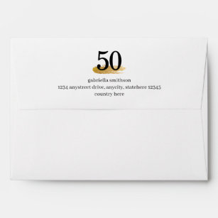 50 and Fabulous Funny Black and Gold Surprise Envelope