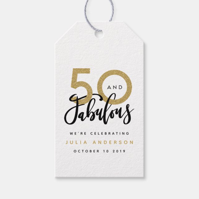 50 and fabulous gift tag (Front)