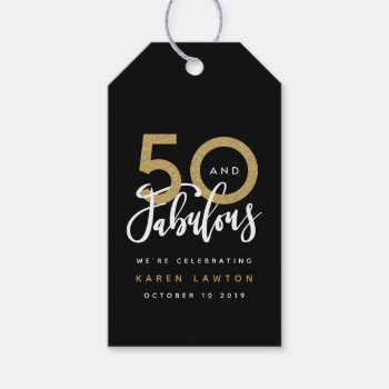 50 And Fabulous Gift Tag by Stacy_Cooke_Art at Zazzle