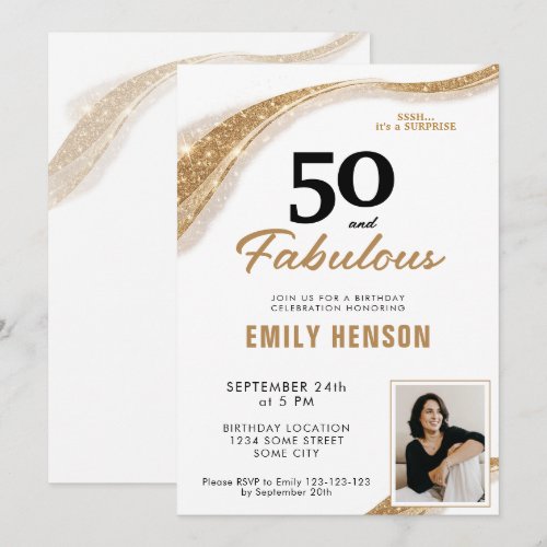 50 and Fabulous Gold 50th Birthday