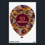 50 And Fabulous Gold And Purple Retro Balloons Wall Decal<br><div class="desc">50 and fabulous retro balloons gold and purple texture abstract kaleidoscope balloons pattern. Chic,  trendy,  modern vintage,  cool wall decal. Age can be customized to suit your needs by clicking the personalize button. Look for matching items in my store collection. Image copyright Marg Seregelyi Photography.</div>