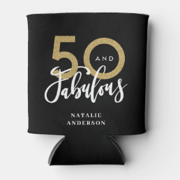 50 and fabulous gold birthday celebration can cooler