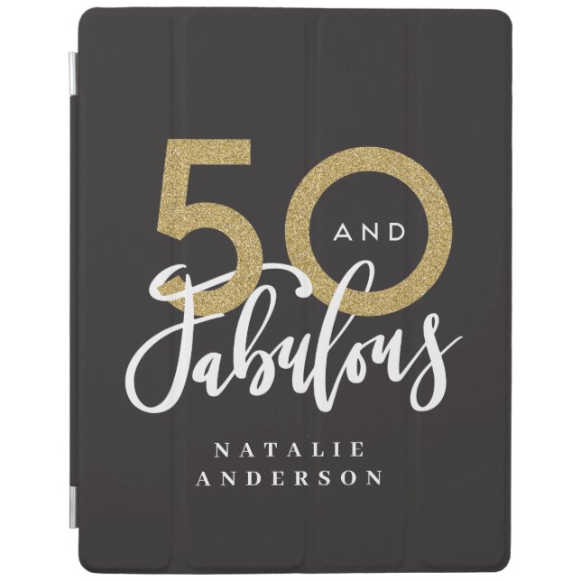 50 and fabulous gold birthday celebration  iPad smart cover (Front)