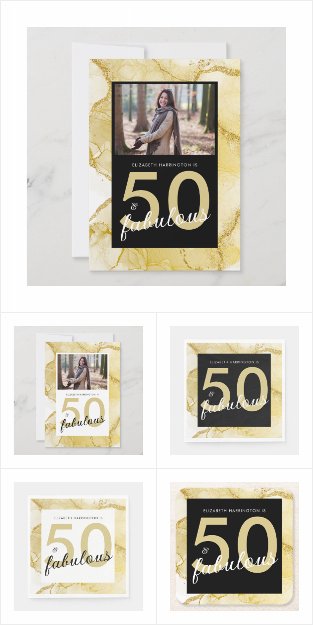 50 And Fabulous Gold Birthday Party Collection