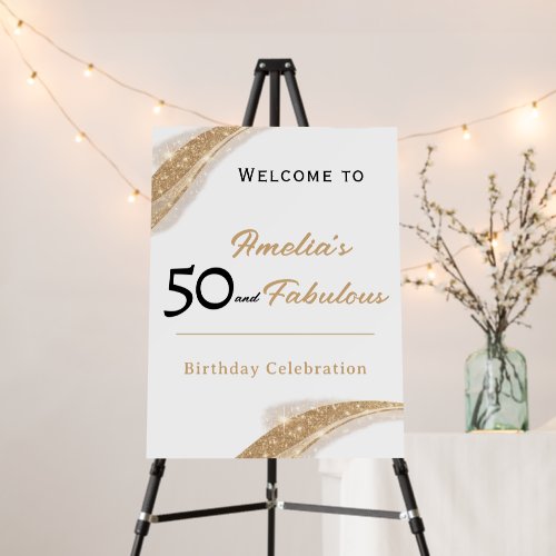 50 and Fabulous Gold Birthday Welcome 