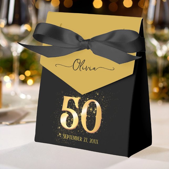 50 and Fabulous gold & black Favor Boxes (Creator Uploaded)