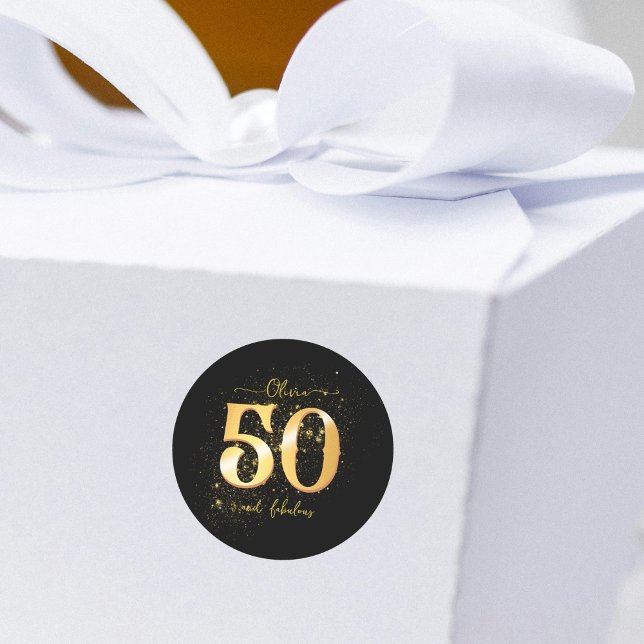 50 and Fabulous gold & black Sticker (Creator Uploaded)