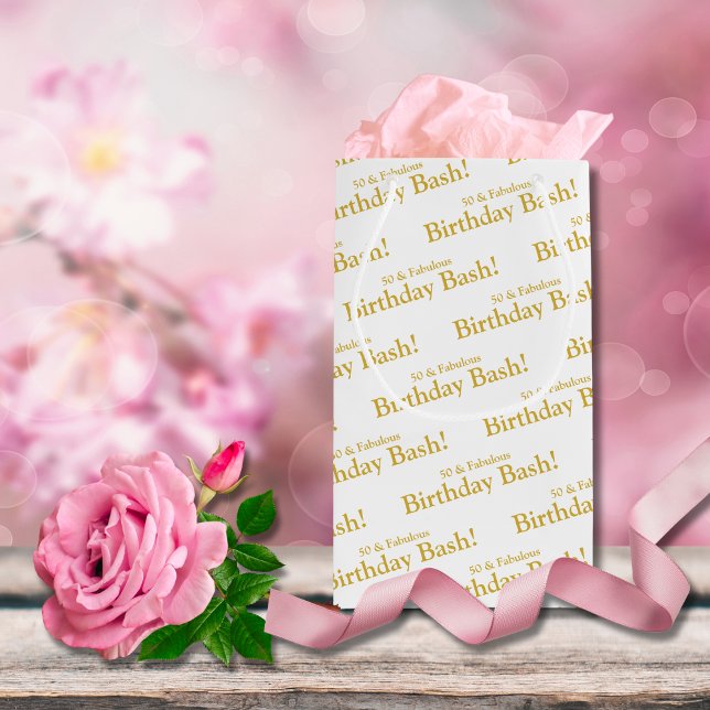 50 and Fabulous Gold Customizable Gift Bag (Creator Uploaded)
