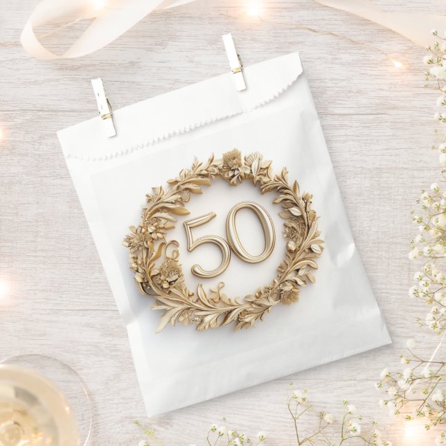 50 and Fabulous Gold Favor Bag (Clipped)