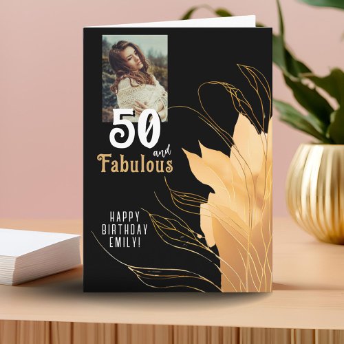 50 and Fabulous Gold Foliage 50th Birthday Photo