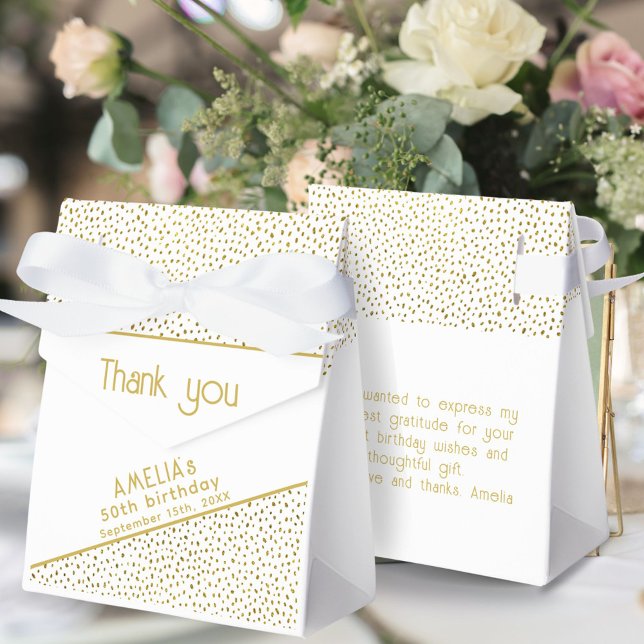 50 and Fabulous Gold Glitter 50th Birthday  Favor Boxes (Creator Uploaded)