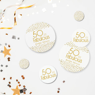 50 and Fabulous Gold Glitter 50th Birthday Party Confetti