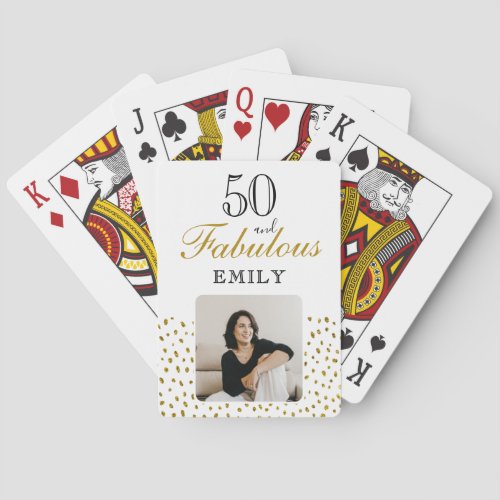 50 and Fabulous Gold Glitter Photo 50th Birthday