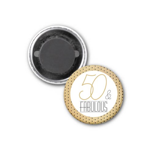 50 and Fabulous Gold Personalized Birthday Party Magnet