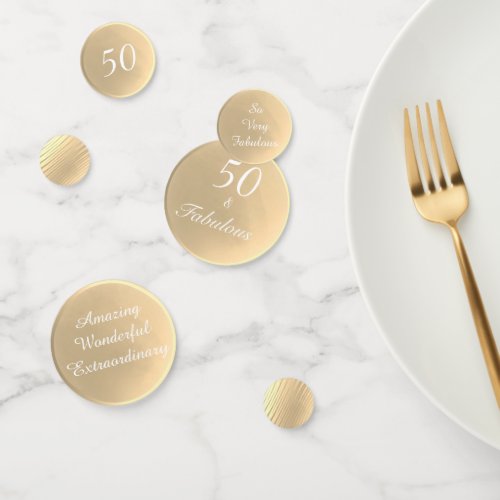 50 and Fabulous Gold tone  Table Confetti