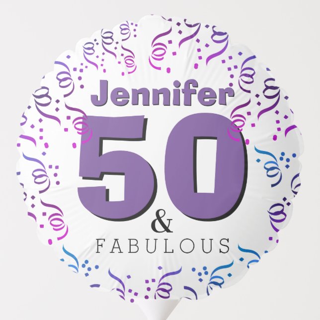 50 and Fabulous | Happy 50th Birthday Balloon (Back)
