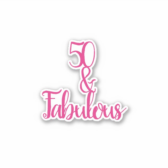 50 And Fabulous Happy 50th Birthday Elegant 2020 Sticker (Front)