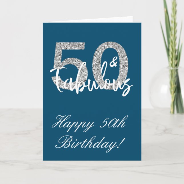 50 and Fabulous Happy Birthday 50th Card (Front)