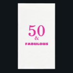 50 And Fabulous Hot Pink Birthday Party Cute Paper Guest Towels<br><div class="desc">Designed with elegant & simple pink text templates,  this is perfect for the 50th birthday party celebrations!</div>