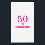 50 And Fabulous Hot Pink Birthday Party Cute Paper Guest Towels<br><div class="desc">Designed with elegant & simple pink text templates,  this is perfect for the 50th birthday party celebrations!</div>