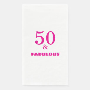 50 And Fabulous Hot Pink Birthday Party Cute Paper Guest Towels