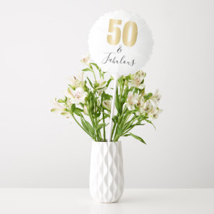 50 and Fabulous in Gold and Black Balloon