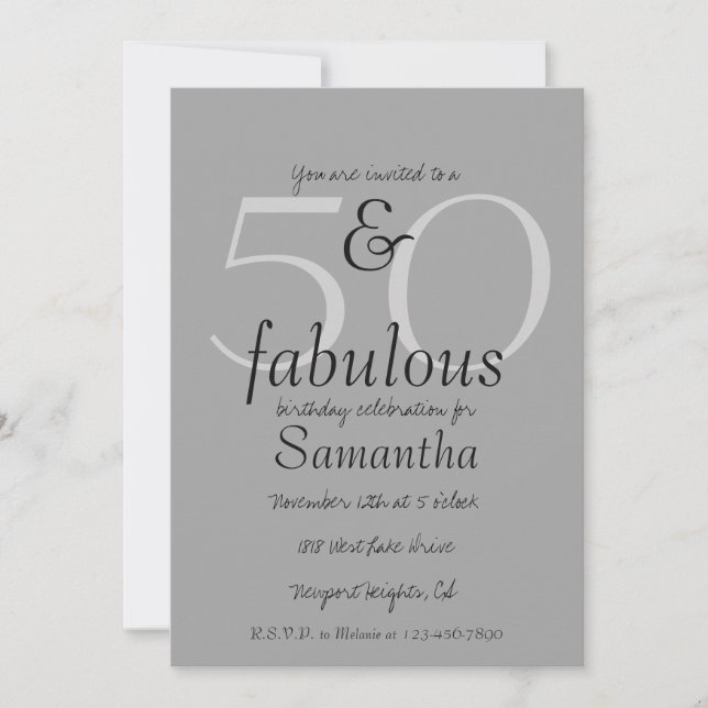 50 and Fabulous Invitation (Front)
