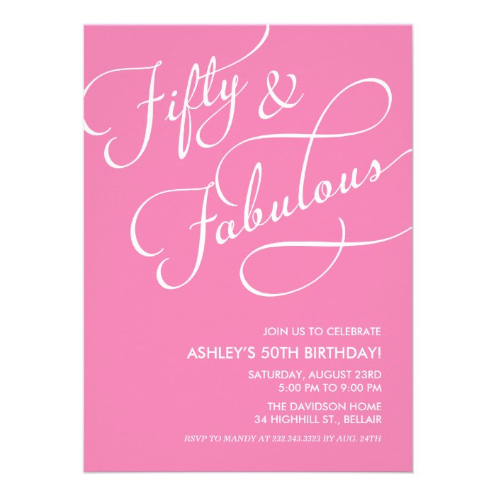 50 and Fabulous Invitations