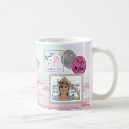 50 and Fabulous KEEPSAKE Mug Photo Pink