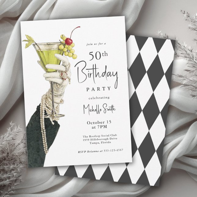 50 and Fabulous Milestone Adult Birthday Party Invitation (Available in both printed and instant download digital formats.)