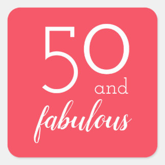 50 and Fabulous Milestone Birthday Orange Stickers