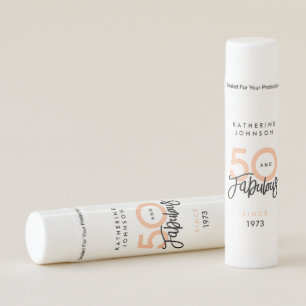 50 and Fabulous Modern 50th Birthday  Lip Balm