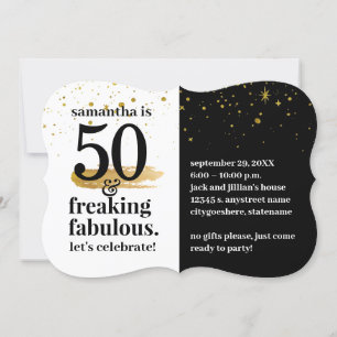 50 and Fabulous Modern Bold Funny Birthday Party Invitation