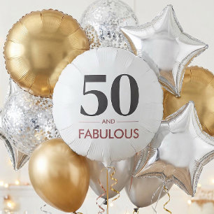 50 And Fabulous Modern Cherry Wine Birthday Saying Balloon