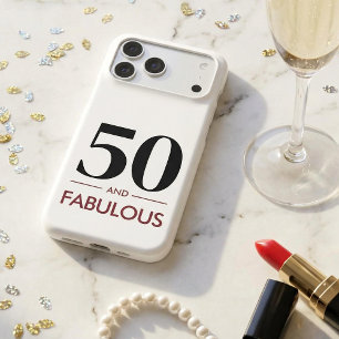 50 And Fabulous Modern Cherry Wine Birthday Saying iPhone 17 Pro Max Case