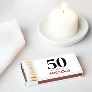 50 And Fabulous Modern Cherry Wine Birthday Saying Matchboxes