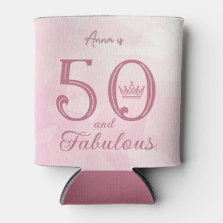 50 and Fabulous Modern Elegant Rose Gold Classic R Can Cooler