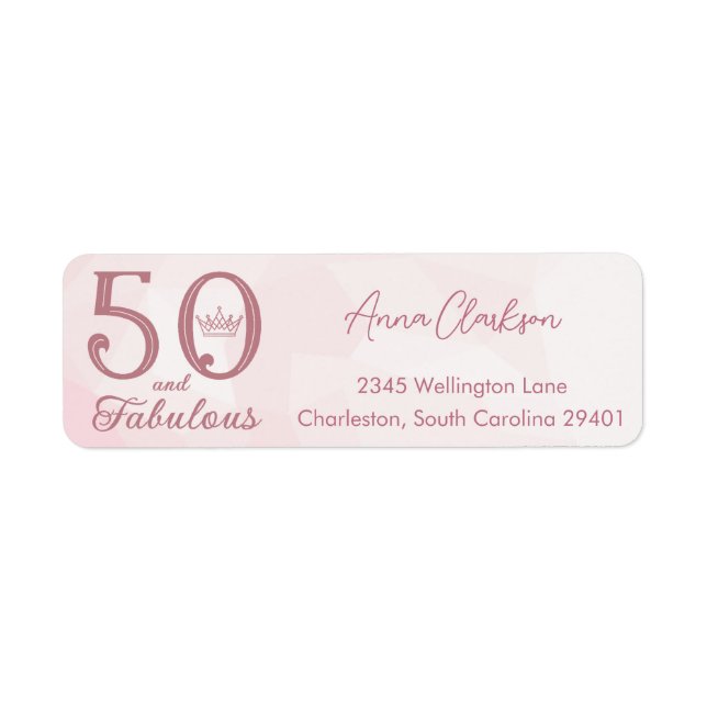 50 and Fabulous Modern Elegant Rose Gold Label (Front)