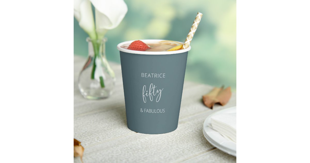 Scripted Cups 50 and Fabulous Modern Script Paper Cups | Zazzle