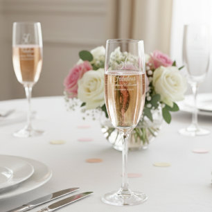 50 and Fabulous Name Date Birthday Party Champagne Flute