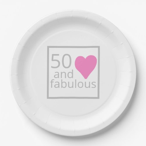 50 and Fabulous Party Girly Pink 50th Birthday Paper Plates