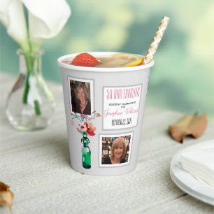 50 and Fabulous Party Photo Collage Paper cup