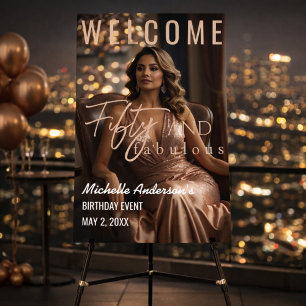 50 and Fabulous Party Welcome Sign